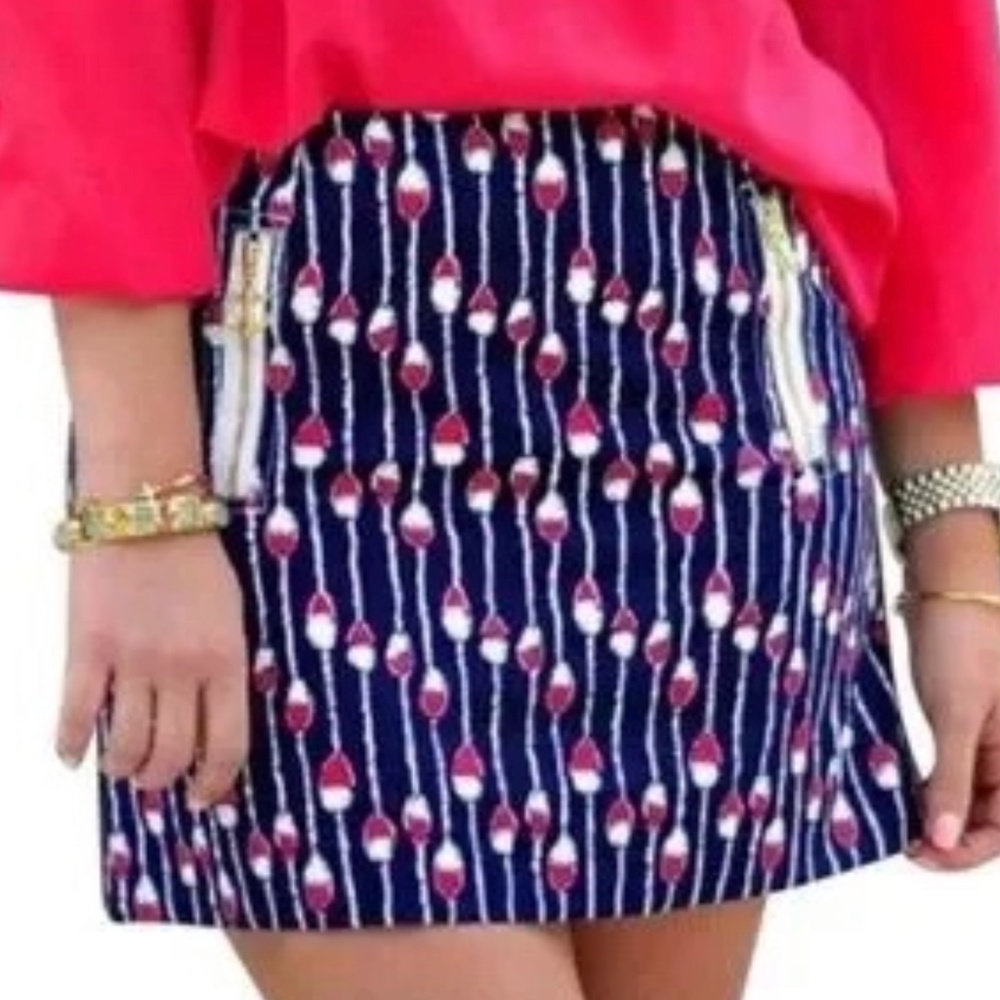 Lilly Pulitzer skirt Sz 0 Oh Buoy! nautical anchors